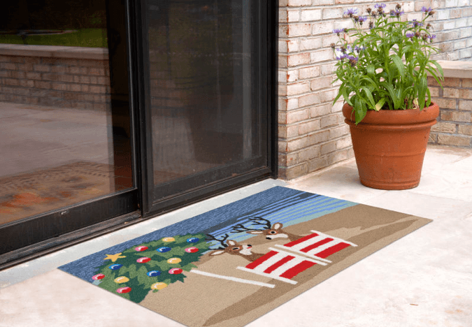 Porch Coastal Christmas mat