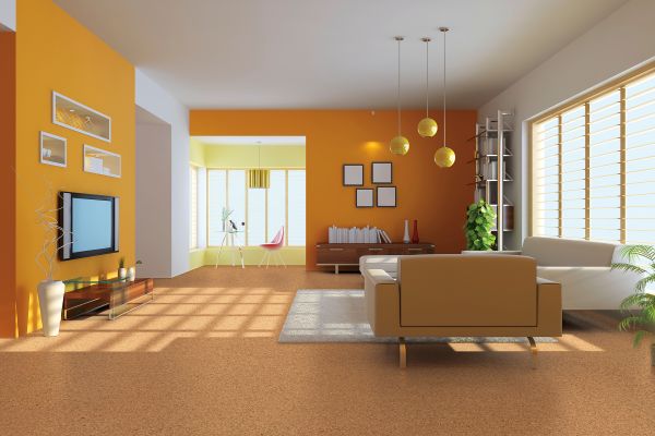 Carpet Flooring With Yellow Colorwall