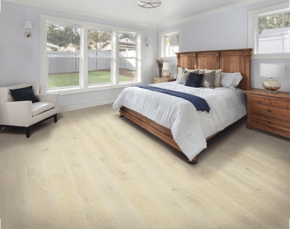 natural wood look flooring in bedroom