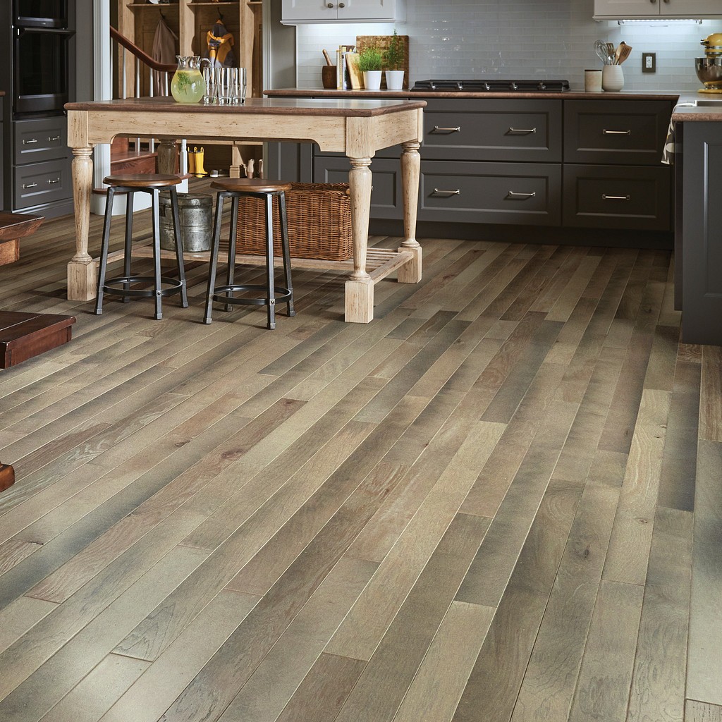 distressed hardwood in kitchen