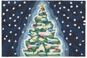 Liora Manne Frontporch Xmas Tree Navy Collection