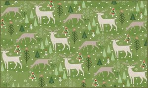 Mohawk Prismatic Reindeer Flurries Green Collection