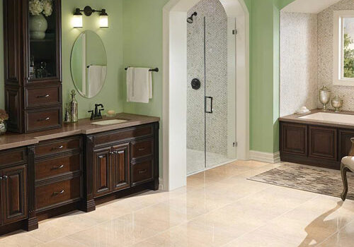 Porcelain tile in bathroom | Dolphin Carpet